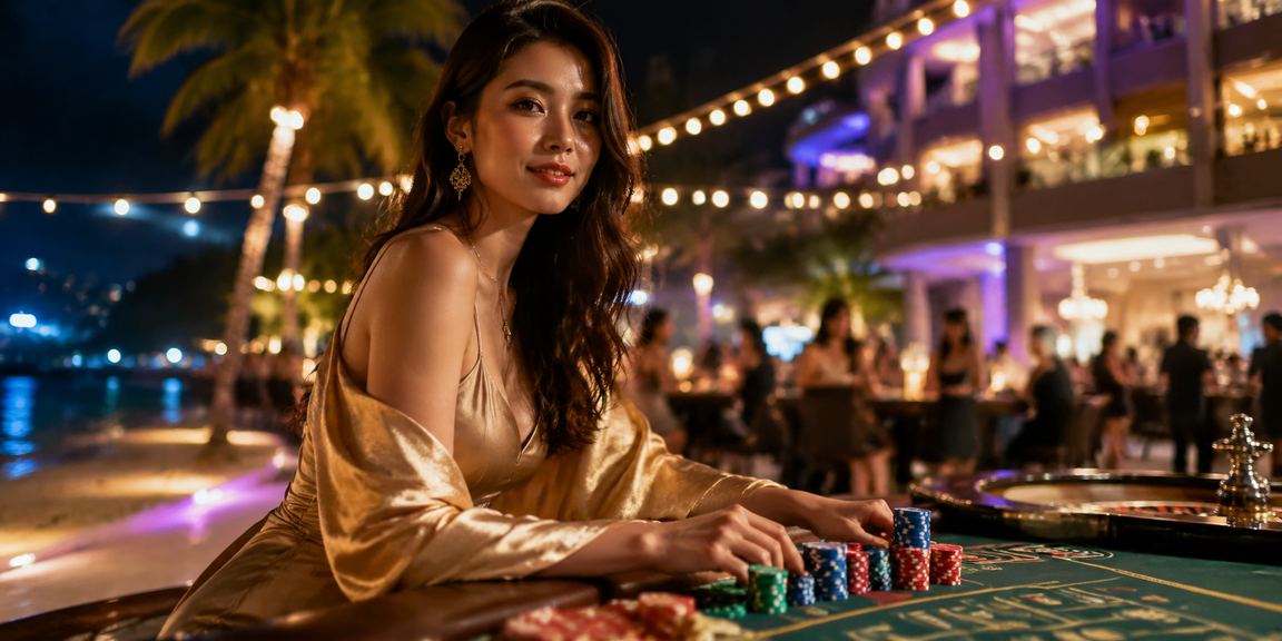 Người dùng chơi slot game trên biển Phú Quốc qua ứng dụng 0him
