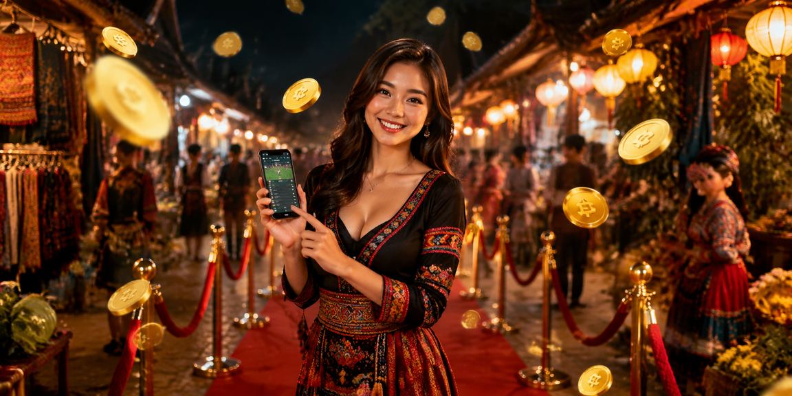 Người dùng Sa Pa xem phân tích kèo trên điện thoại tại chợ đêm